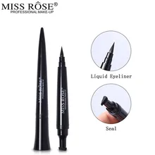 Miss Rose бренд макияж 2 в 1 черная жидкая подводка для глаз ручка и уплотнение бровей водонепроницаемый карандаш для глаз с печатью