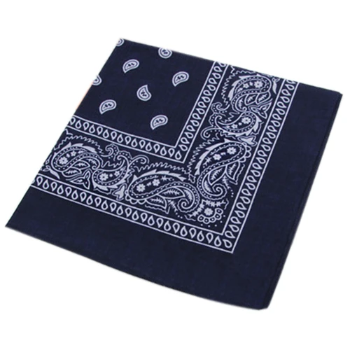 Темно-синие квадратные банданы с узором "огурцы" двухсторонняя повязка на голову шарф браслет
