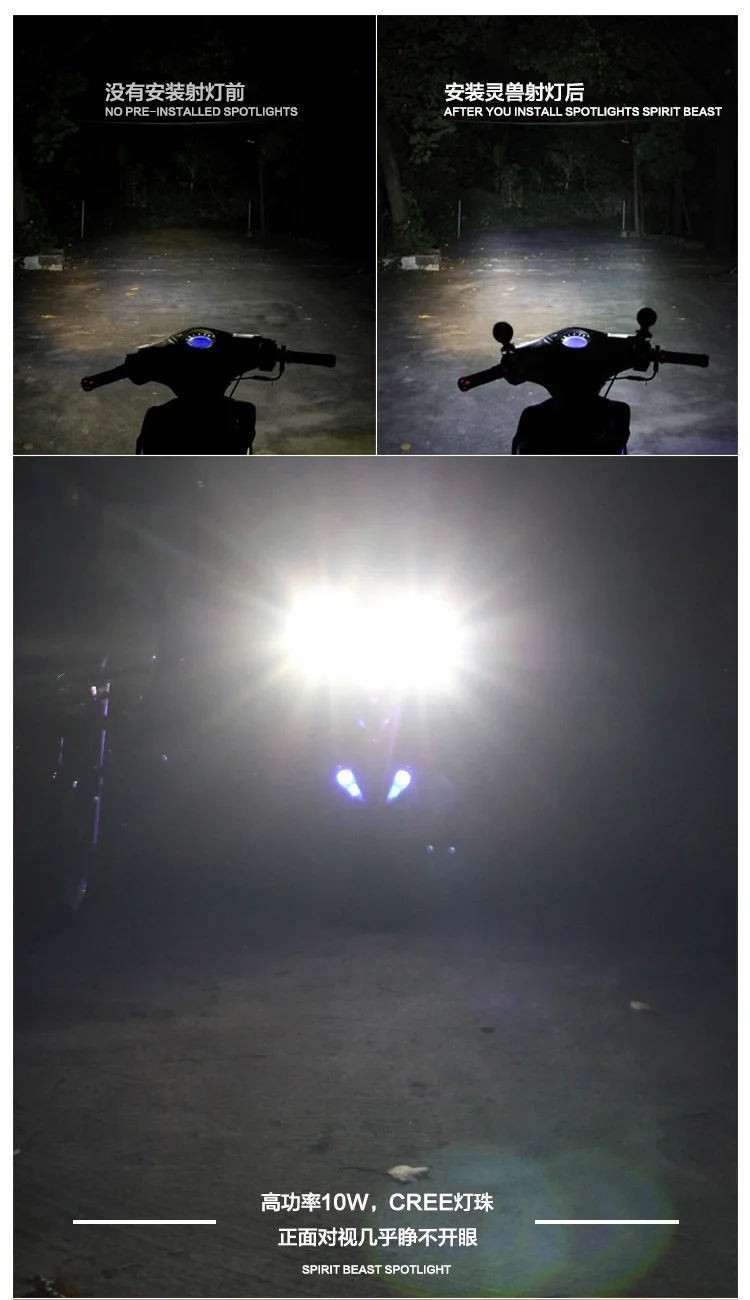  SPIRIT BEAST Motorcycle decorative lighting accessories headlight 48V headlamps LED Super bright au - 32845189897