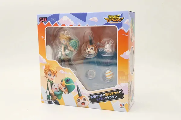 

4" Digital Monster Anime Digimon Adventure Yamato & Tunomon & Takeru & Tokomon Boxed 10cm PVC Action Figure Model Doll Toys Gift