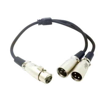 

10pcs/lot 3pin XLR Female To Dual XLR Male Audio Splitter Microphone Cable 50cm