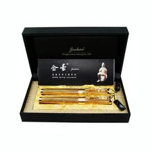 Jinhao 1200 Vintage Luxurious Golden Metal Fountain Pen & Rolllerball Pen In Noble Gift Box, Dragon Clip Ink Pens Collection jinhao dragon and phoenix antique silver and red screw fountain pen with gift box j1063