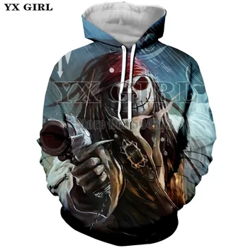 

YX Girl 3d Captain Pirate Women Men Halloween Hoodie 3D Jack Skellington Hoodies Sweatshirt Mens Womens Fashion Skull Tracksuit