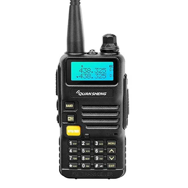 Quansheng UV-R50 портативная рация VHF UHF Двухдиапазонная UVR50 портативная CB двухсторонняя рация UV R50 5 Вт FM трансивер для наружного применения - Цвет: Черный