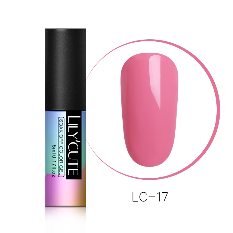 LILYCUTE Nude чистый цветной Гель-лак замочить от УФ светодиодный Гель-лак стойкая черная белая розовая основа Гель-лак для маникюра - Цвет: LC-17