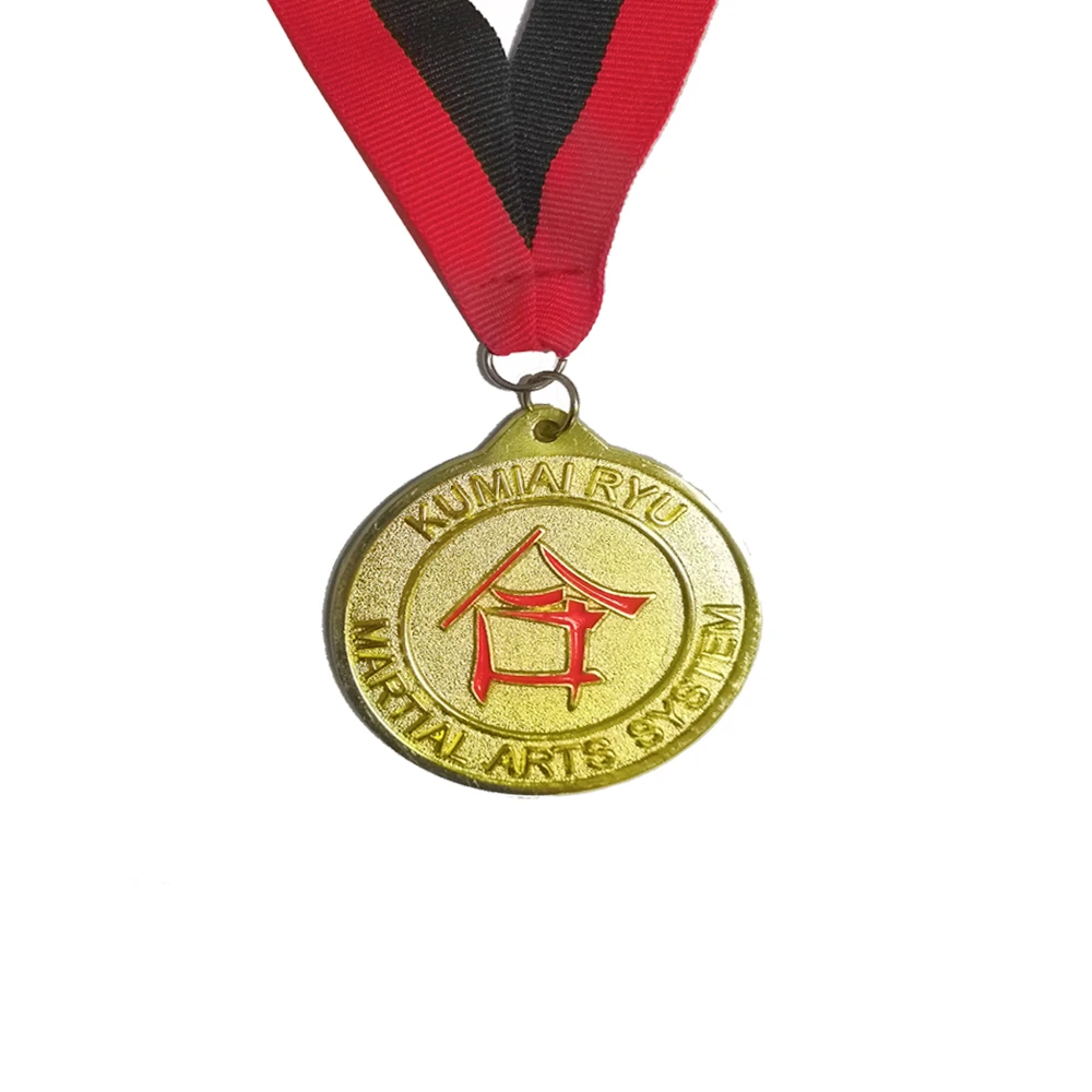 Customized Zinc Alloy Medal 2inches(50mm) Soft Enamel Shiny Gold Plating with Texture Medals
