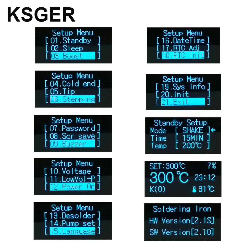 Паяльная станция KSGER T12 Mini STM32 V2.1S DIY OLED контроллер FX9501 ручка алюминиевый сплав