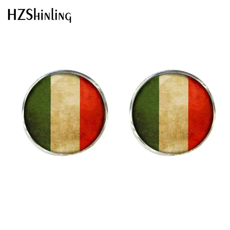 Итальянский флаг зажимы и Запонки польский флаг серебряный зажим для галстука флаги запонки ручной работы стеклянные фото манжеты подарки мужские CT-0068