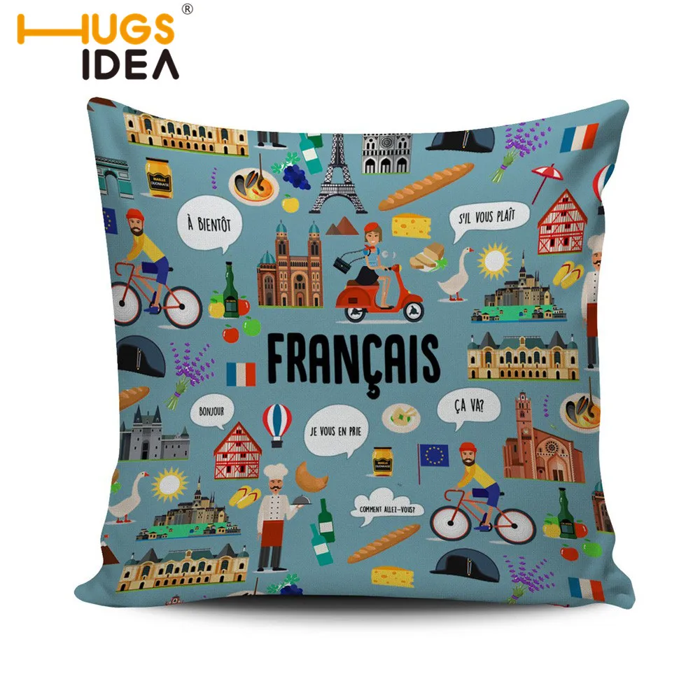 HUGSIDEA السفر اللغة الزخرفية غطاء الوسادة غطاء مسند كنبة مربّع 45x45 سنتيمتر كيس وسادة المنزل مكتب سيارة ديكور للكنبة HUGSIDEA السفر اللغة الزخرفية غطاء الوسادة غطاء مسند كنبة مربّع 45x45 سنتيمتر كيس وسادة المنزل مكتب سيارة ديكور للكنبة