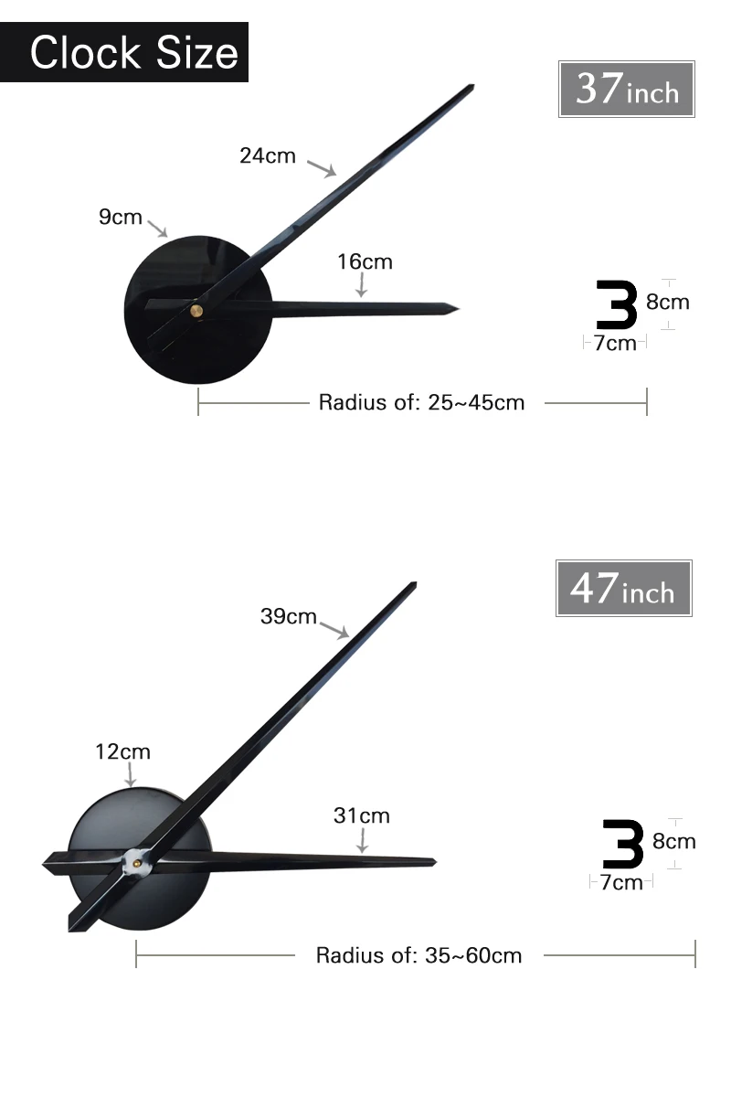 37/50 дюймов часы модные 3D большие размеры настенные часы зеркальные наклейки DIY короткий декор для гостиной настенные часы для комнаты