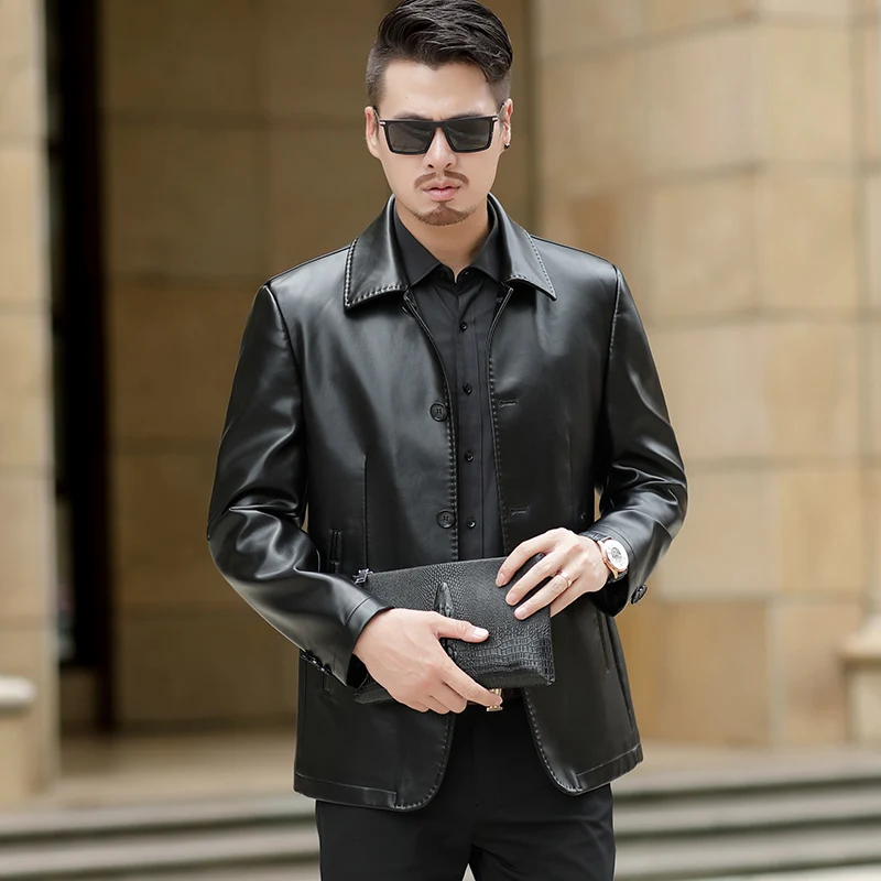 1818 New Fashion Men Spring Clothes Genuine Leather Jacket Coat Leather Overocat Men's Autumn Coat