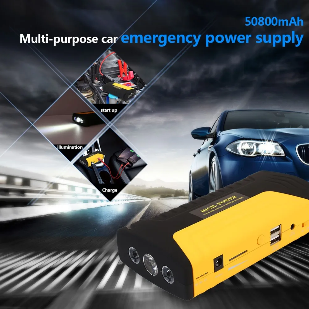 VEHEMO Car Battery Jump Starter 50800mah Emergency Power Pack 12V Portable Power Bank Battery Charger With USB SOS Light VEHEMO Car Battery Jump Starter 50800mah Emergency Power Pack 12V Portable Power Bank Battery Charger With USB SOS Light