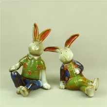Романтическая фарфоровая скульптура для влюбленных кроликов, ручная роспись, керамическая статуя для пар, статуя кролика, украшение для ремесленников, аксессуары для украшения