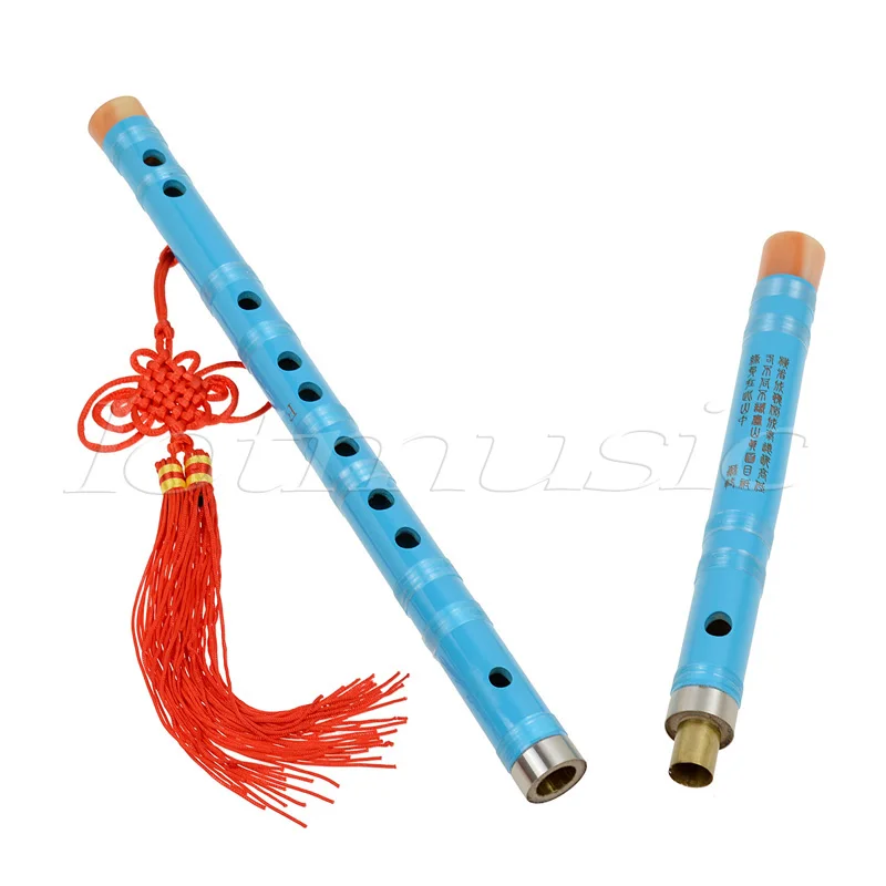 

Kmise Blue Paint Traditional Chinese Bamboo Flute Dizi Pluggable F Key Musical Instrument