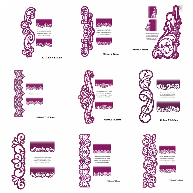 

Lace Edge Border Frame Metal Cutting Dies Stencils for DIY Scrapbooking Album Decorative Embossing Card Crafts Template 2019
