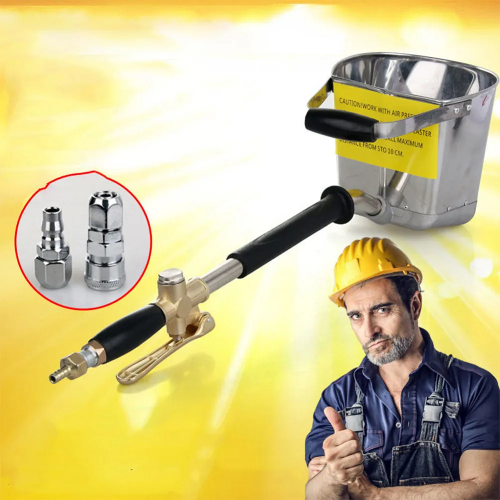 Pneumatic Cement Mortar Gun High Light Pressure Air Cement Spray Gun Hopper Automatic Sprayer