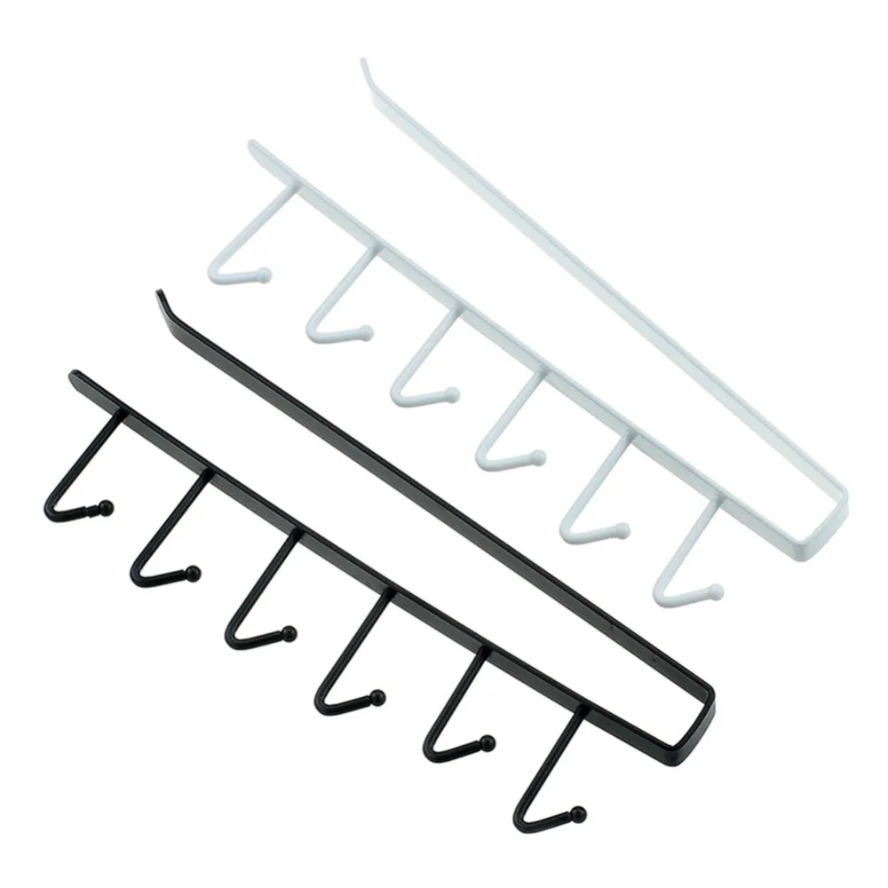 6 крючков Многофункциональный бесследный гвоздь бесплатно металлический кухонный подстаканник подвесной шкаф полка Стеллаж для хранения Органайзер