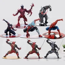11-18 cm Figura Deadpool Deadpool Wade Wilson ARTFX com Arma de GUERRA CIVIL Veneno Carnificina homem aranha Ação PVC figura Modelo Brinquedos