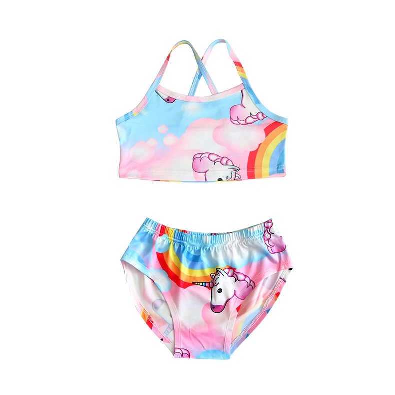 

Summer Baby girl clothes unicorn Swimsuits Two Piece for Girls 0342