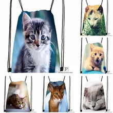 Пользовательские LCat Briton серые глаза Британский#7 Drawstring сумка-рюкзак милый рюкзак детский Ранец(черный назад) 31x40 см#180531-02-50