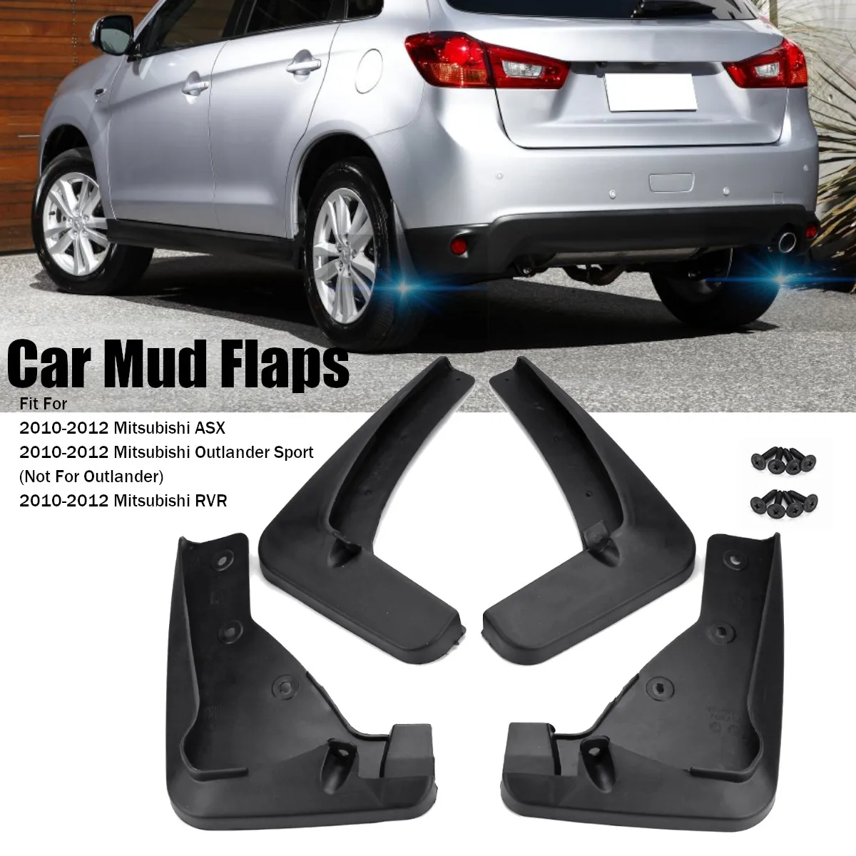 4Pcs Car Front Rear Splash Guards Mud Flaps Mudguards Fender Flares for