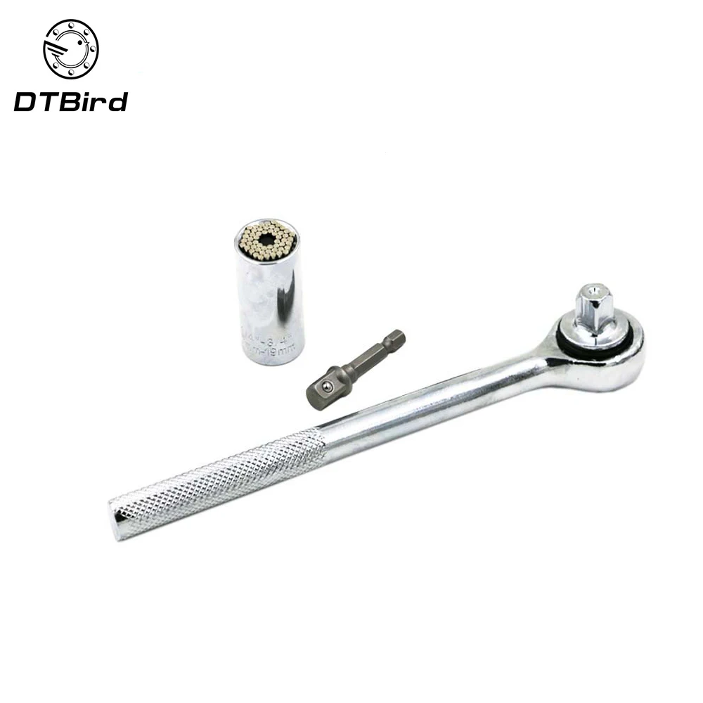 

Multi Function Socket Wrench Head 3/8" 7-19mm Power Drill Adapter Car Universal Sleeve Ratchet Wrench Hand Tools