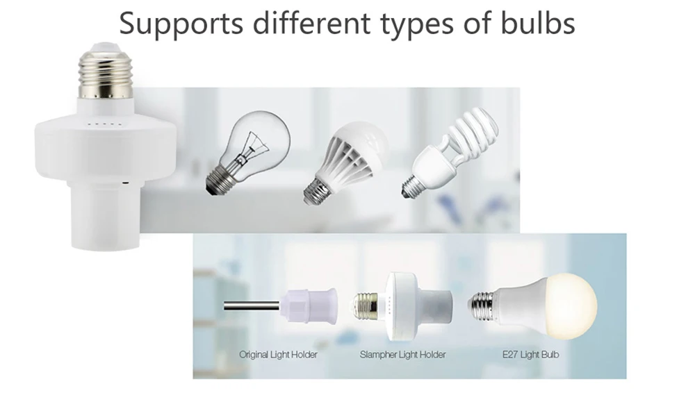 Sonoff Slampher E27 Wifi светильник держатель, RF 433MHz беспроводной светильник лампы держатель модули для автоматизации умного дома работа с Alexa