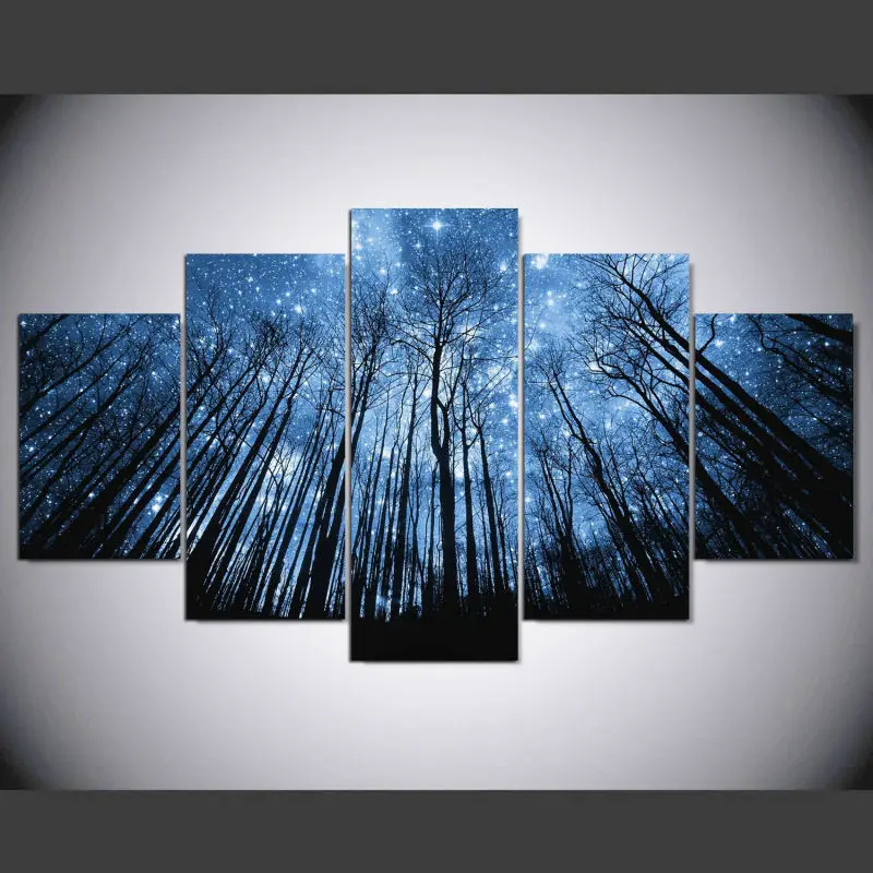 DAFENJINGMO ARTS 5 panel Modern night sky hd Art print