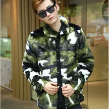 Модный мужской зимний теплый искусственный мех, мужские куртки, камуфляжное пальто для отдыха, мужские норковые пальто с капюшоном, одежда из искусственного меха кролика