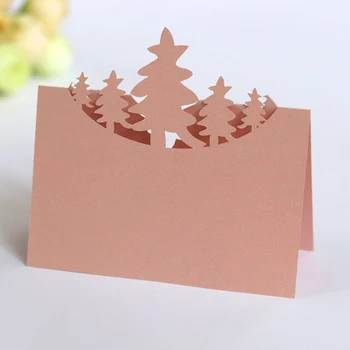 

100 Pcs/Set Solid Color Hollow Place Cards 9*12cm Wedding Name Cards Event Table Number Name Card Christmas Party Decoration