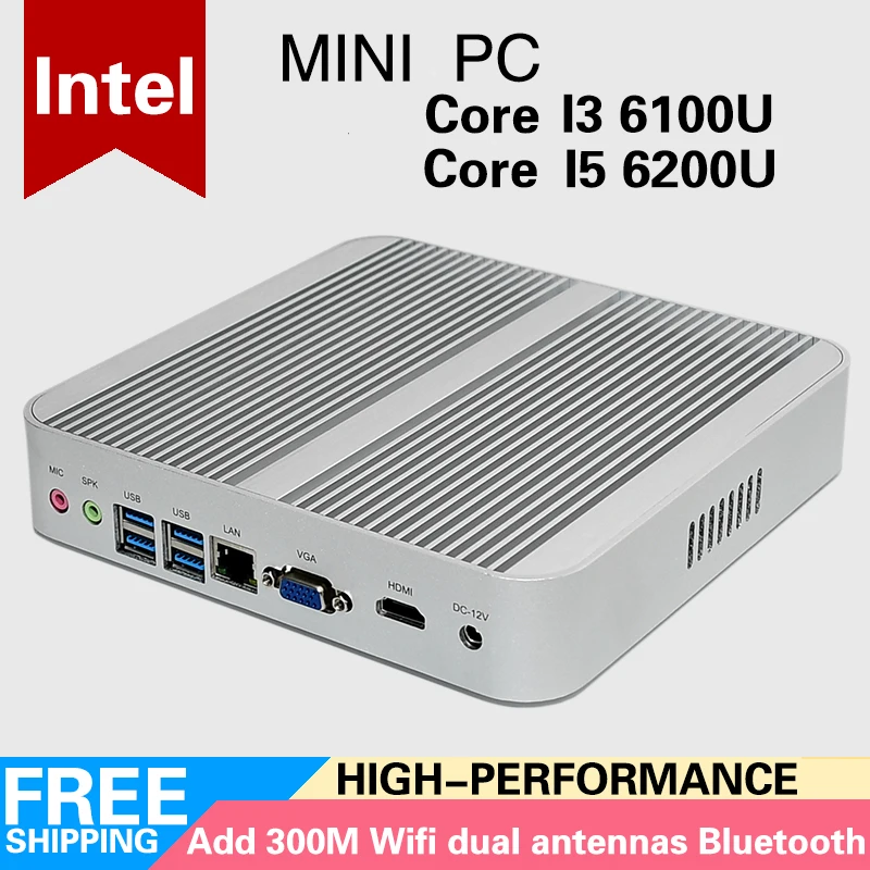 6Gen Intel Core i3 6100U i5 6200U 2016 Nouveau Skylake Mini PC Ordinateur 4 K HTPC