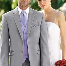 Нотч две кнопки 5 штук(куртка+ брюки+ жилет+ галстук+ платок) модные Для мужчин костюмы костюм Homme Свадебные Для мужчин Жених формальный Терно