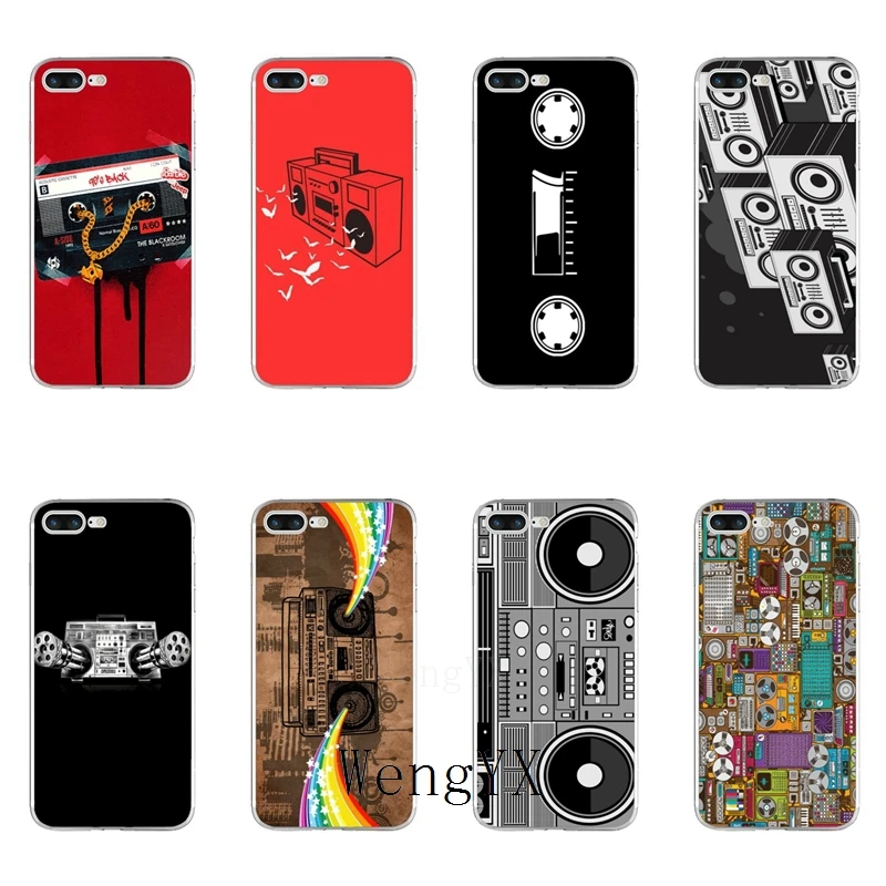 

simple retro music recorder print Slim silicone Soft phone case For iPhone X 8 8plus 7 7plus 6 6s plus 5 5s 5c SE 4 4s