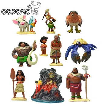 

10pcs PVC Moana Princess Anime Action Figures Brinquedo Maui Chief Tui Tala Heihei Pua for Children/Adult Toy Set Christmas Gift