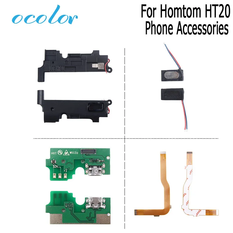 

ocolor For Homtom HT20 USB Plug Charge Board With Flex Cable PCB Motherboard FPC Cable Loud Speaker Earpiece For Homtom HT20