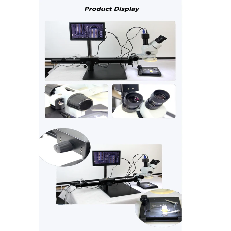  TBK-45P Microscope Heavy Metal Solid Stand 7X-45X Zoom Microscope With Display TV Screen for Mobile
