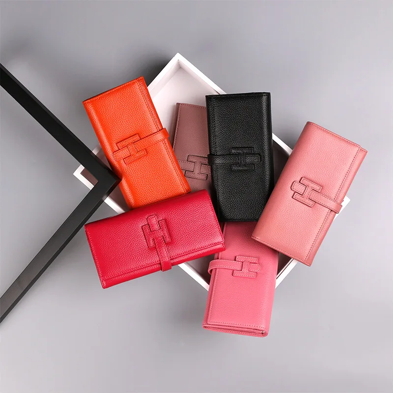 

Bemoreal womens wallets and purses luxury brand Genuine Leather Long purses Solid designer wallet Card Holder candy slim purse