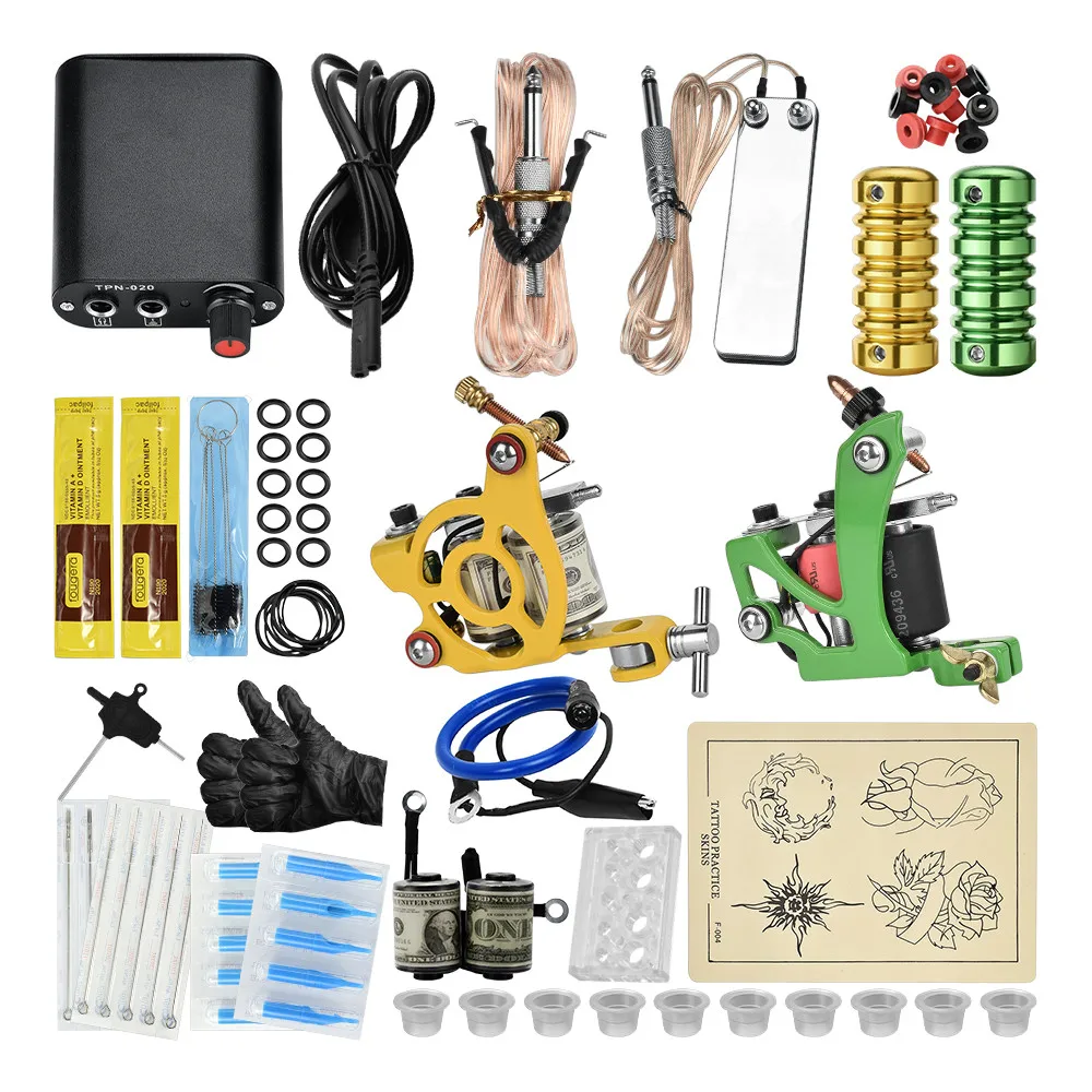 

Kit De Tatouage Complet 2 Machines De Tatouage Tattoo Machine Kits Completed Set Tattoo Gun Kit Professional Kit De Tatuagem