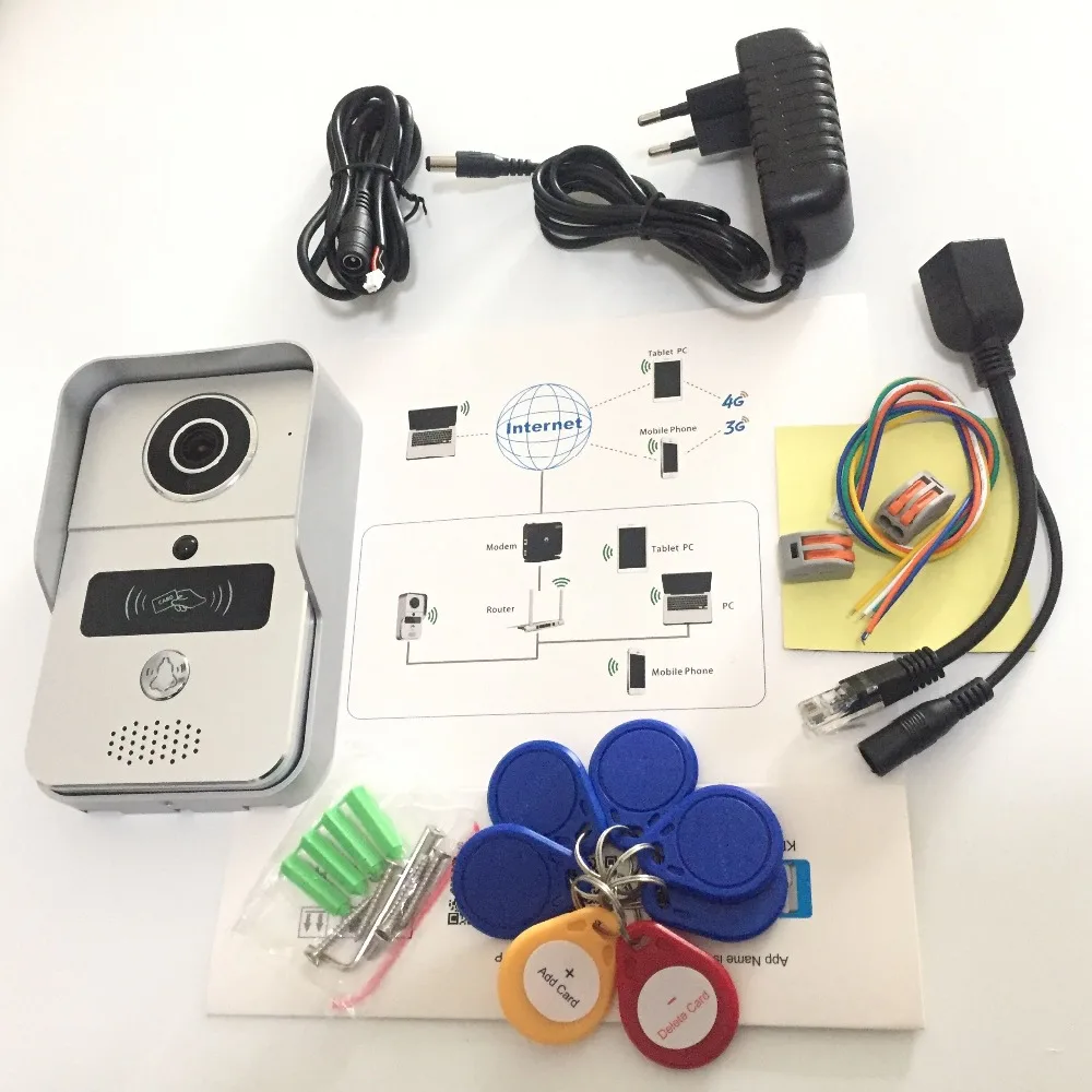 Беспроводной дверной видеодомофон с SD картой и RFID брелоками Wi Fi 1080P|video door phone|door