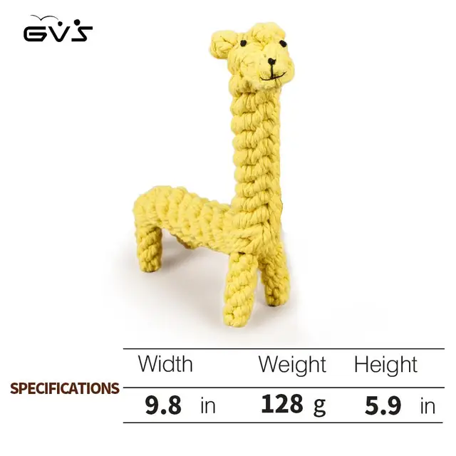 GVS Dog Rope Toys Set, Animal Design Cotton Rope Dog Toys with Puppy Pet Play Chew and Training Toy Small (Set of 4)