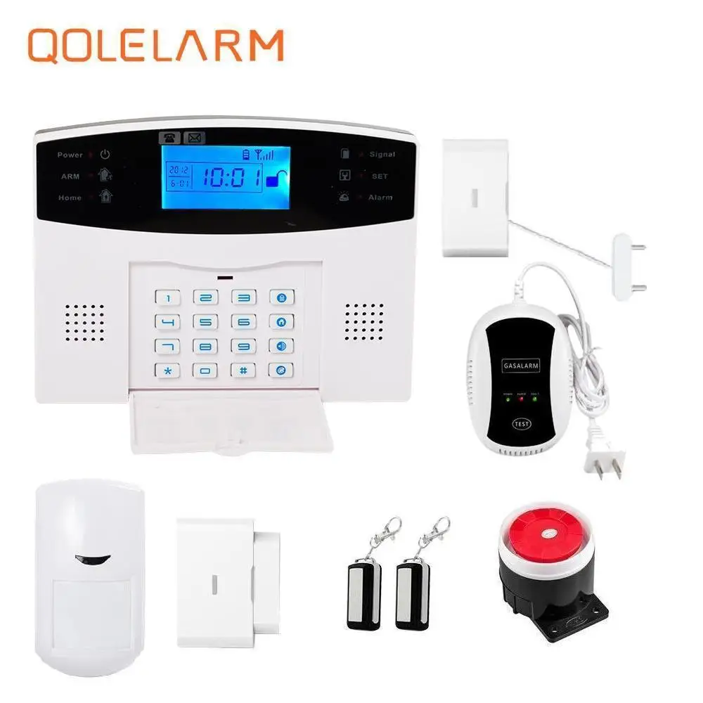 

Spanish/French/Polish/Turkish/Czech 433 MHz gsm alarm systems security home smoke sensor strobe siren leakage+panic sensor