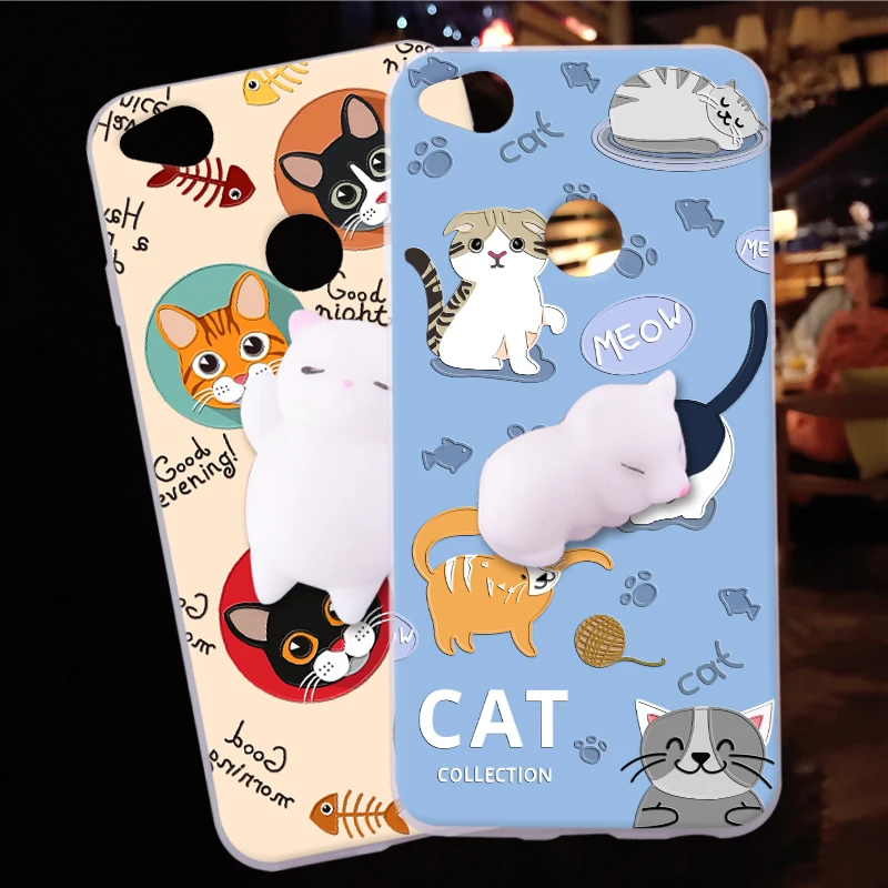 

ShuiCaoRen Silicone Case For ZTE Nubia Z11 Mini S phone shell Cute Cat 3D Squishy Sleeping Kitty Coque For ZTE Nubia Z11Mini S
