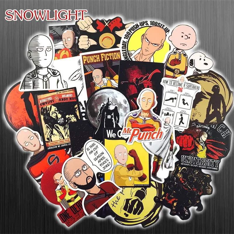

70PCS Japan Anime ONE PUNCH-MAN Stickers For Snowboard Laptop Luggage Car Fridge DIY Styling Vinyl Home Decor Pegatina