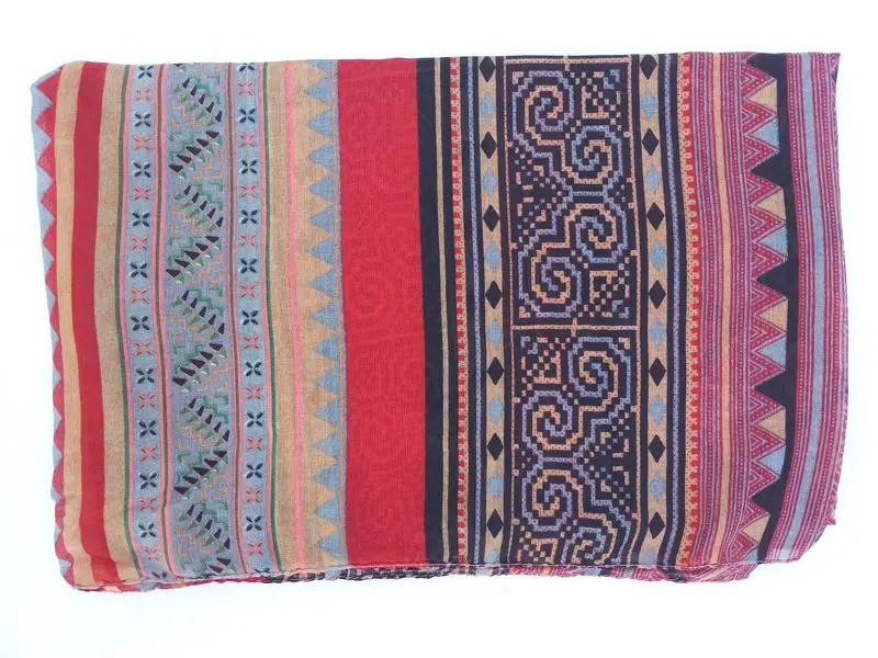 [Визуальные оси] Горячая Племенной шарф с ацтекским орнаментом мусульманский женский шарф-снуд на голову, хиджаб
