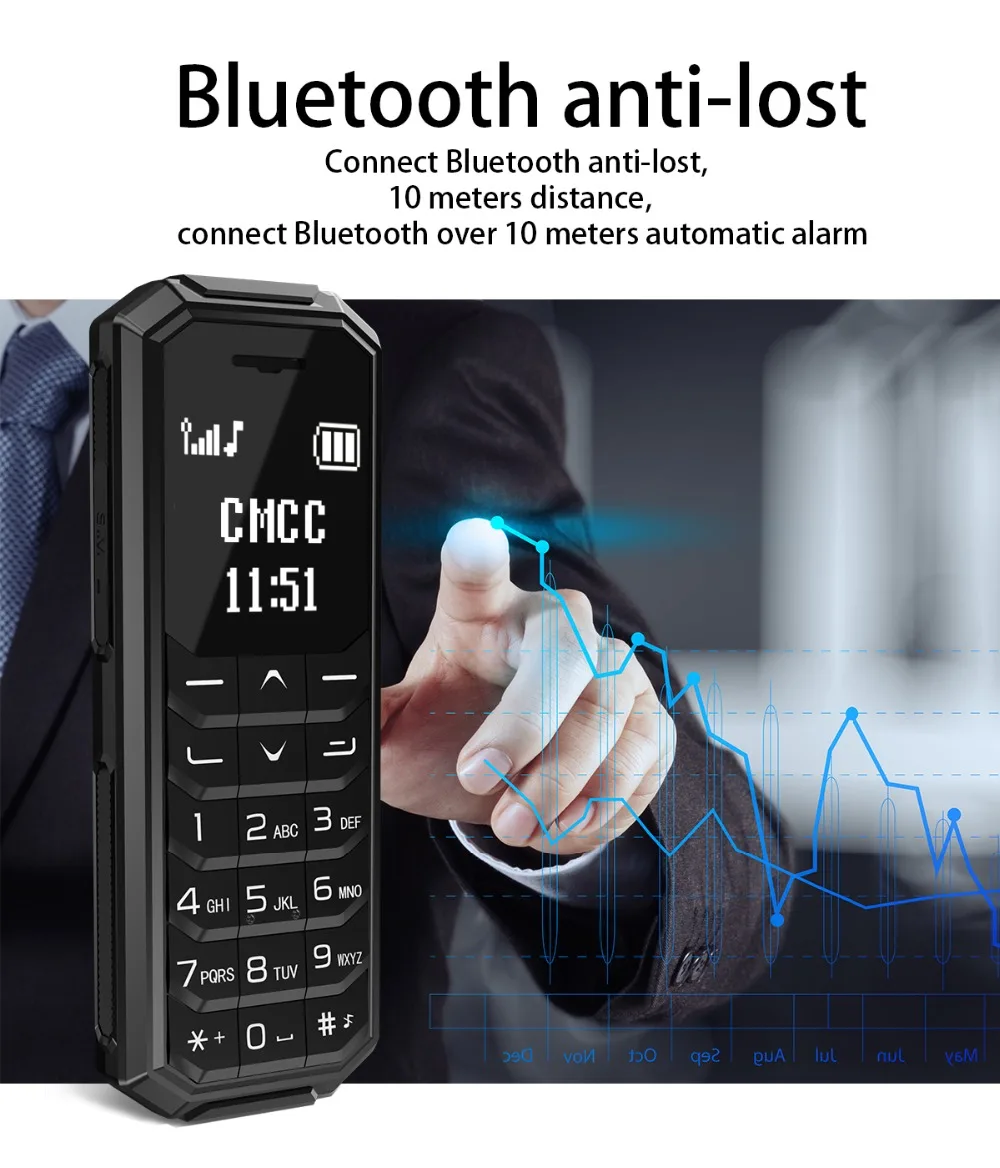 Карманный мини Celular Телефон AEKU KK2 Беспроводная гарнитура bluetooth dialer magic vioce