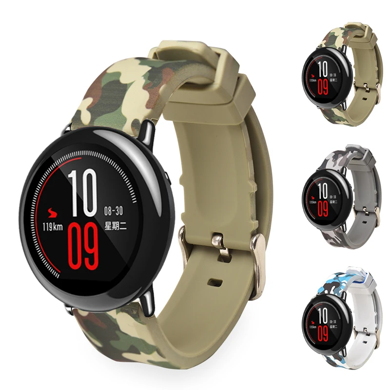 Камуфляжный спортивный силиконовый ремешок для умных часов Xiaomi Huami Amazfit Pace