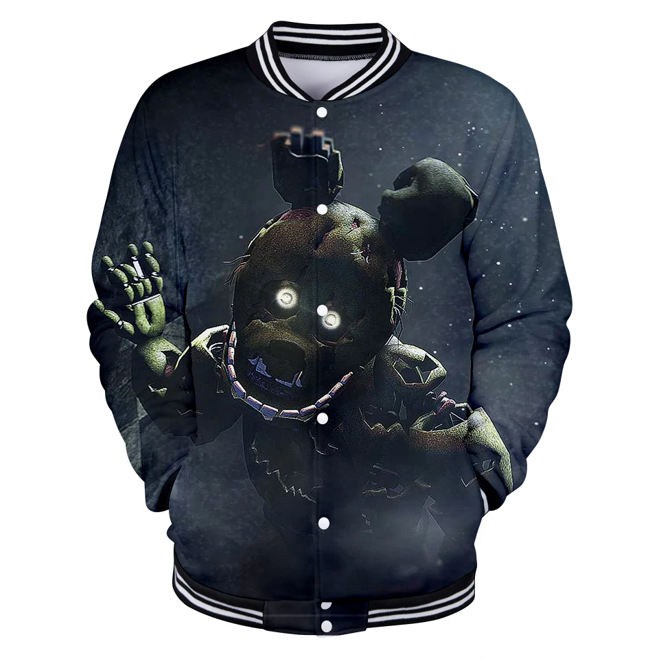 LUCKYFRIDAYF 2018 3D Five Nights at Freddy бейсбольная куртка с принтом черепа Лидер продаж
