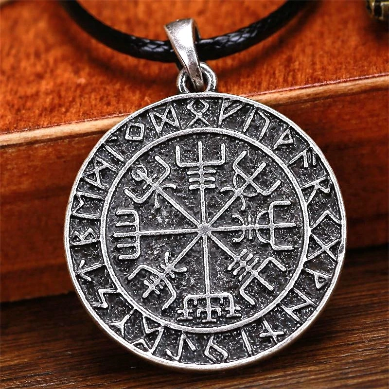 Славянский вегвизирный компас РУНИЧЕСКАЯ подвеска Charm odin's Runic Circle Talisman Viking