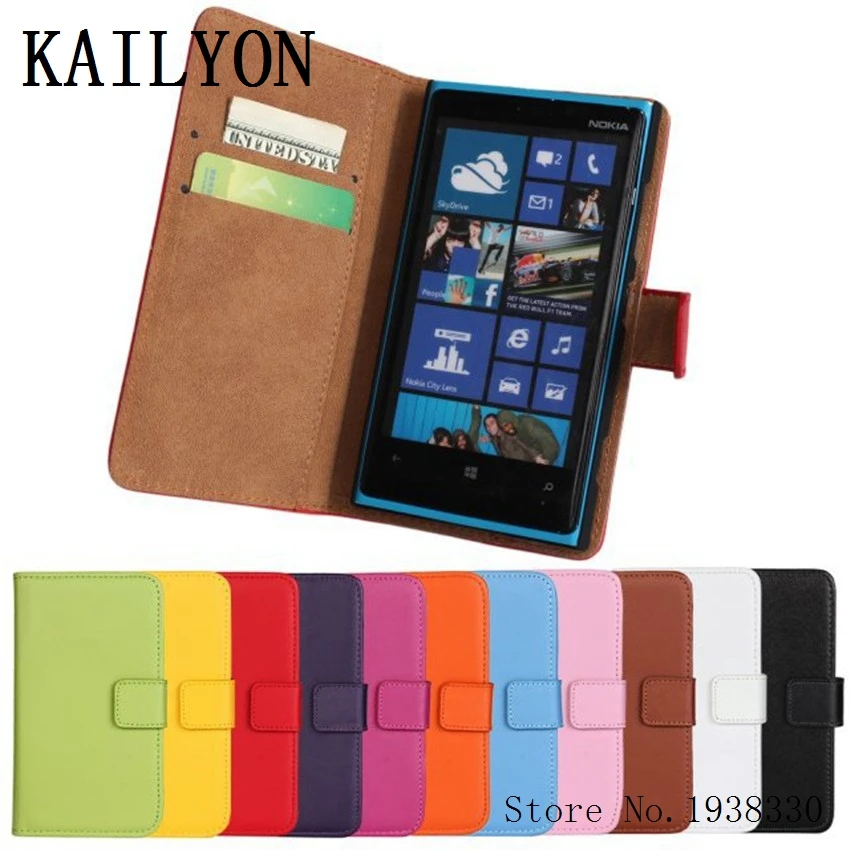 

Luxury Genuine Leather Wallet Case For Nokia Lumia 920 Stand Design Book Style Flip Phone Back Cover Bags Pouch With Card Holder