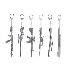 

6 Styles Game PLAYERUNKNOWN'S BATTLEGROUNDS Keychain Keyring CS GO PUBG Keychains Gun Car Pendant Key Chain Holder for Male Gift